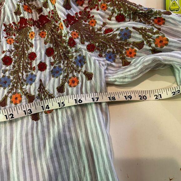 Sundance Red and Brown Embellished Blouse - Picture 7 of 9